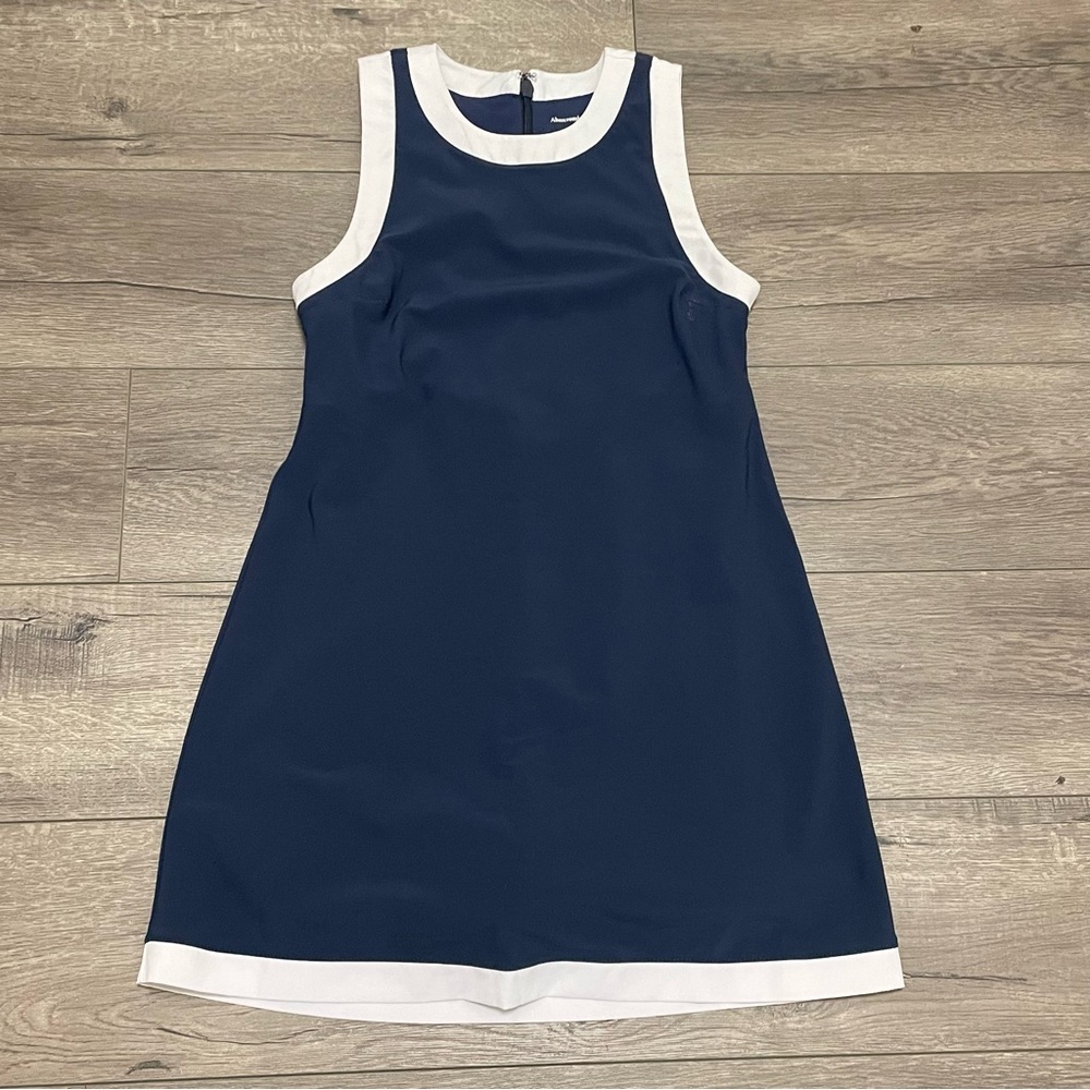 Abercrombie & Fitch High Neck Traveler Mini Dress Tennis Shorts Navy XS Petite - Picture 2 of 9